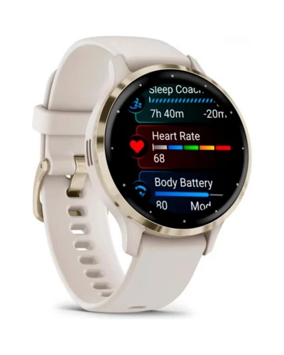 Смарт-часы Garmin Venu 3S Soft Gold S. Steel Bezel with Ivory Case and S. Band (010-02785-04/54)