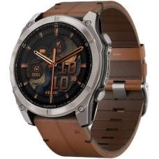 Смарт-часы Garmin Fenix 8 51mm AMOLED Sapphire Carbon grey DLC w. Chestnut Leather Band (010-02905-40)