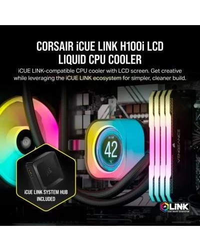 Водяное охлаждение Corsair iCUE LINK H100i LCD (CW-9061007-WW)