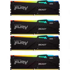 Пам'ять для настільних комп'ютерів Kingston FURY 128 GB (4x32GB) DDR5 5600 MHz Beast RGB (KF556C40BBAK4-128)