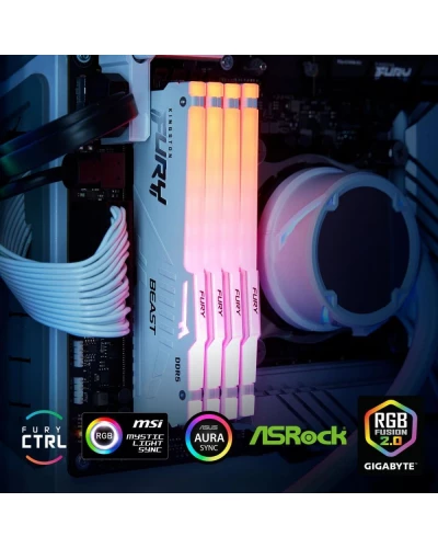 Память для настольных компьютеров Kingston FURY 32 GB DDR5 5600 MHz Beast RGB White (KF556C40BWA-32)