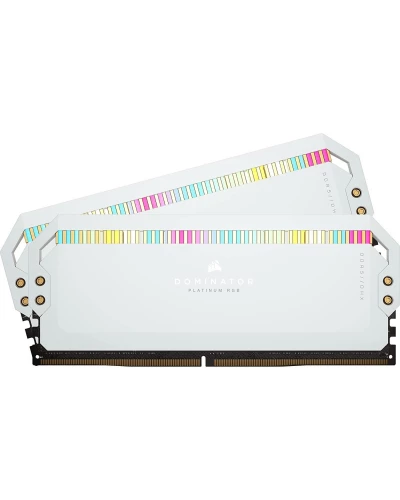 Пам'ять для настільних комп'ютерів Corsair 32 GB (2x16GB) DDR5 6200 MHz Dominator Platinum RGB White (CMT32GX5M2X6200C36W)