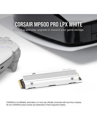 SSD накопичувач Corsair MP600 Pro LPX 1 TB White (CSSD-F1000GBMP600PLPW)