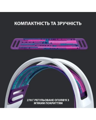 Навушники з мікрофоном Logitech G733 LIGHTSPEED Wireless RGB WHITE (981-000883)