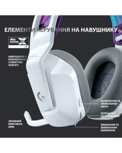 Навушники з мікрофоном Logitech G733 LIGHTSPEED Wireless RGB WHITE (981-000883)